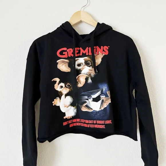 NEW Hot Topic Gremlins Cropped Long Sleeve Hoodie - Picture 4 of 8